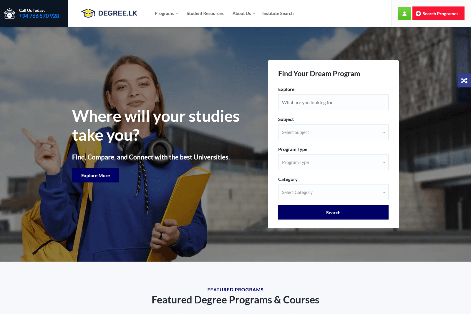 Degree.lk website